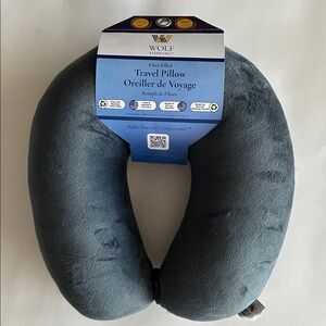 WOLF Plush Travel Pillow in Dark Gray